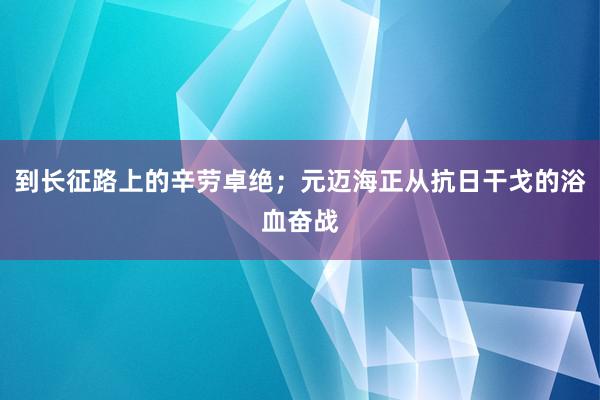 到长征路上的辛劳卓绝；元迈海正从抗日干戈的浴血奋战