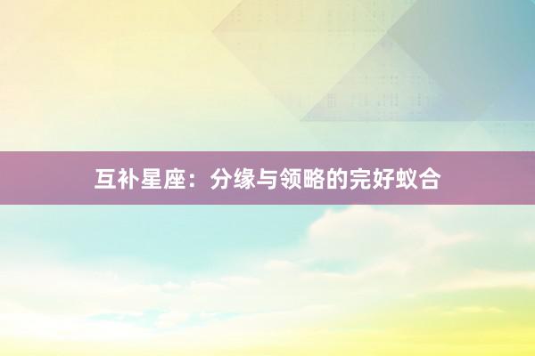 互补星座：分缘与领略的完好蚁合